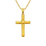 14K Yellow Gold High Polished Cross Religious, crucifix Pendant