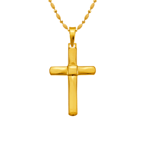 14K yellow gold high polished cross crucifix religious pendant | Italian made | ItalianFashions