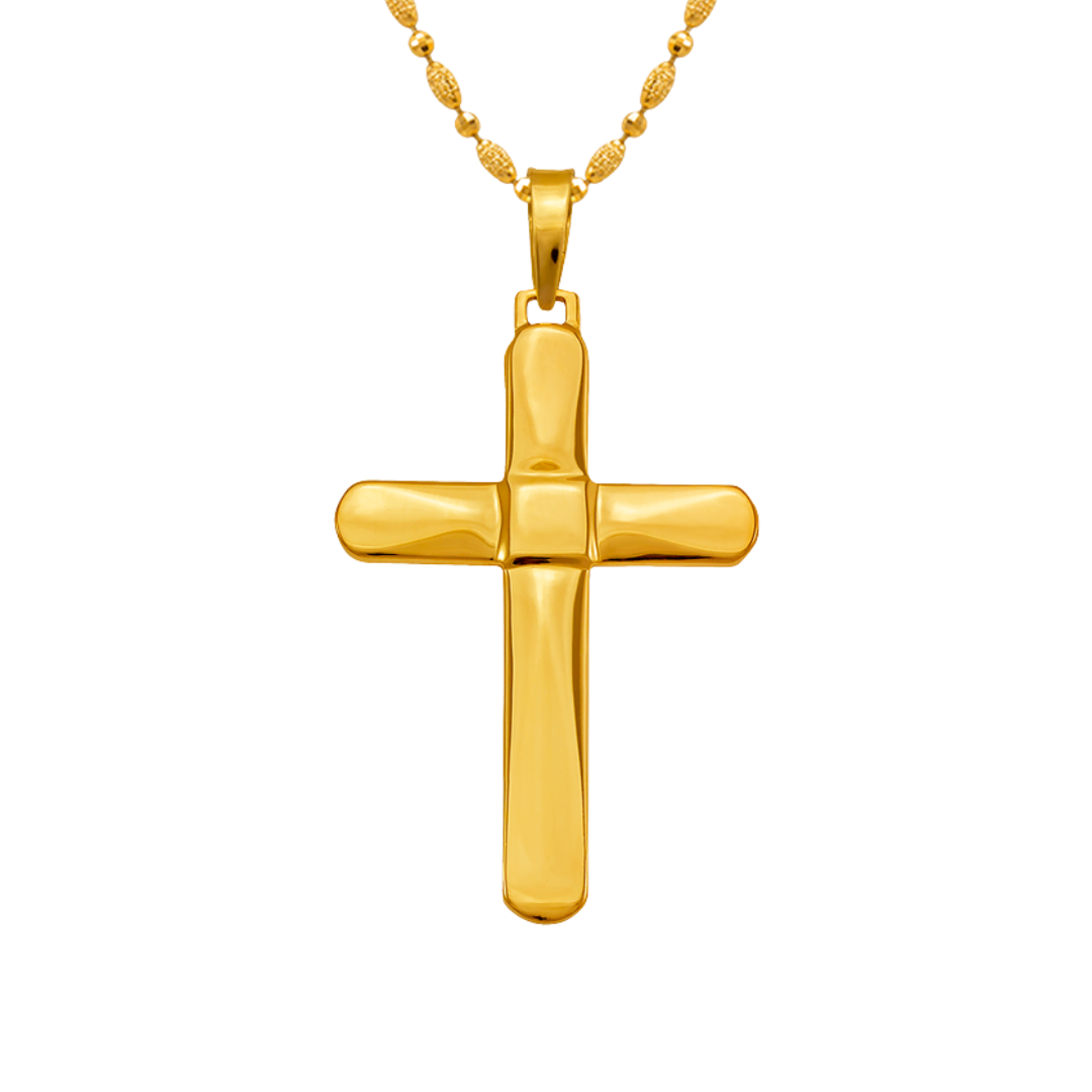 14K Yellow Gold High Polished Cross Religious, crucifix Pendant