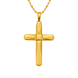 14K Yellow Gold High Polished Cross Religious, crucifix Pendant