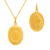 14K Yellow Gold Hollow Baptism Charm Religious Pendant