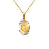 14K Two-Tone Gold High Polished/Satin Finished Baptism Religious Pendant