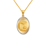 14K Two-Tone Gold High Polished/Satin Finished Baptism Religious Pendant