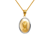 14K Two-Tone Gold High Polished/Satin Finished  Communion Religious Pendant
