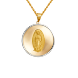 14K Two-Tone Gold High Polished/Satin Finished Guadalupe Religious Pendant