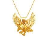 14K Yellow Solid Gold High Polished/Diamond Cut Eagle Pendant