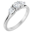 Platinum Round Three-Stone Natural Diamond Engagement Ring – 1/2–1 CTW