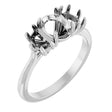 Platinum Oval Claw-Prong Three-Stone Natural Diamond Engagement Ring