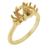 14K Gold Elongated Cushion Claw-Prong Three-Stone Natural Diamond Engagement Ring - Yellow Gold