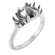 Platinum Elongated Cushion Claw-Prong Three-Stone Natural Diamond Engagement Ring
