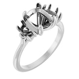 Platinum Elongated Cushion Claw-Prong Three-Stone Natural Diamond Engagement Ring