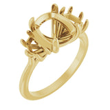 14K Gold Elongated Cushion Claw-Prong Three-Stone Natural Diamond Engagement Ring - Yellow Gold