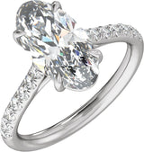 Platinum Oval Claw-Prong Accented Lab-Grown Diamond Engagement Ring – 1 1/3–3 1/3 CTW