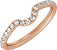 14K Gold Oval Claw-Prong Accented Lab-Grown Diamond Matching Band – 1/3 CTW - Rose Gold