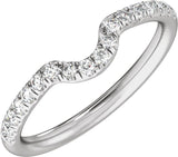 Platinum Oval Claw-Prong Accented Lab-Grown Diamond Matching Band – 1/3 CTW