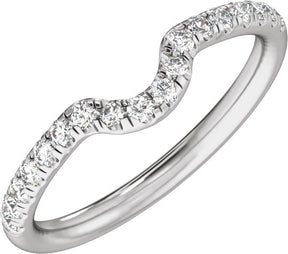 Platinum Oval Claw-Prong Accented Lab-Grown Diamond Matching Band – 1/3 CTW
