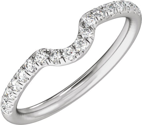 Platinum Oval Claw-Prong Accented Lab-Grown Diamond Matching Band – 1/3 CTW