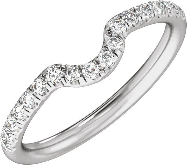 Platinum Oval Claw-Prong Accented Lab-Grown Diamond Matching Band – 1/3 CTW