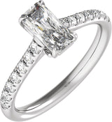 Platinum Radiant Claw-Prong Accented Lab-Grown Diamond Engagement Ring – 1 1/3–3 1/3 CTW