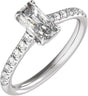 Platinum Radiant Claw-Prong Accented Lab-Grown Diamond Engagement Ring – 1 1/3–3 1/3 CTW