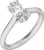 Platinum Elongated Oval Claw-Prong Solitaire Lab-Grown Diamond Engagement Ring – 1–3 CTW