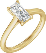 14K Gold Radiant Claw-Prong Solitaire Lab-Grown Diamond Engagement Ring – 1–3 CTW - Yellow Gold