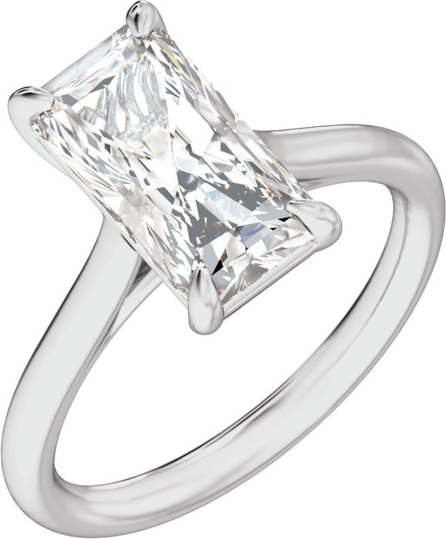 Platinum Radiant Claw-Prong Solitaire Lab-Grown Diamond Engagement Ring – 1–3 CTW
