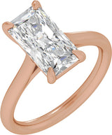 14K Gold Radiant Claw-Prong Solitaire Lab-Grown Diamond Engagement Ring – 1–3 CTW - Rose Gold