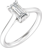 Platinum Emerald Claw-Prong Solitaire Lab-Grown Diamond Engagement Ring – 1–3 CTW