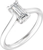 Platinum Emerald Claw-Prong Solitaire Lab-Grown Diamond Engagement Ring – 1–3 CTW