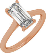 14K Gold Emerald Claw-Prong Solitaire Lab-Grown Diamond Engagement Ring – 1–3 CTW - Rose Gold