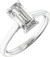 Platinum Emerald Claw-Prong Solitaire Lab-Grown Diamond Engagement Ring – 1–3 CTW