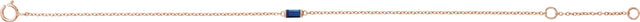 14K Gold Straight Baguette Natural Blue Sapphire Baguette Bracelet - Rose Gold - view 2