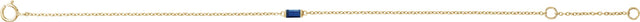 14K Gold Straight Baguette Natural Blue Sapphire Baguette Bracelet - Yellow Gold - view 2