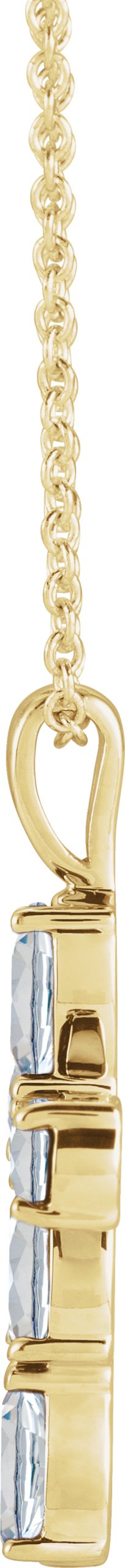 14K Gold Pear Natural Diamond Cross Necklace or Pendant - Yellow Gold - view 4