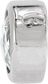 14K Gold Round Natural Diamond Rose-Cut Bezel-Set Necklace - White Gold - view 4