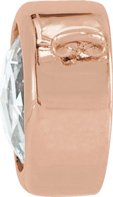 14K Gold Round Natural Diamond Rose-Cut Bezel-Set Necklace - Rose Gold - view 4