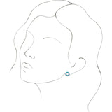 Platinum Round Natural White Opal Halo-Style Cabochon Earrings - view 3