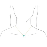 Platinum Round Natural Turquoise Cabochon Circle Necklace - view 3
