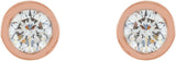 14K Gold Natural Diamond Round Micro Bezel-Set Stud Earrings – 1.25-2.5mm Stones - Rose Gold - view 6