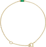 14K Gold Straight Baguette Natural Emerald Baguette Bracelet - Yellow Gold