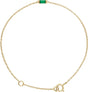 14K Gold Straight Baguette Natural Emerald Baguette Bracelet - Yellow Gold