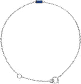 14K Gold Straight Baguette Natural Blue Sapphire Baguette Bracelet - White Gold