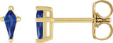 14K Gold Lab-Grown Blue Sapphire Kite 4-Prong Stud Earrings - Yellow Gold