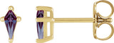 14K Gold Lab-Grown Alexandrite Kite 4-Prong Stud Earrings - Yellow Gold