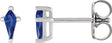 Platinum Lab-Grown Blue Sapphire Kite 4-Prong Stud Earrings
