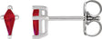 Platinum Lab-Grown Ruby Kite 4-Prong Stud Earrings
