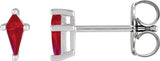 14K Gold Lab-Grown Ruby Kite 4-Prong Stud Earrings - White Gold