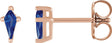 14K Gold Lab-Grown Blue Sapphire Kite 4-Prong Stud Earrings - Rose Gold