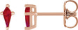 14K Gold Lab-Grown Ruby Kite 4-Prong Stud Earrings - Rose Gold